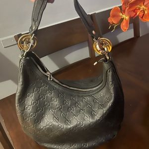 Used Black leather Gucci handbag